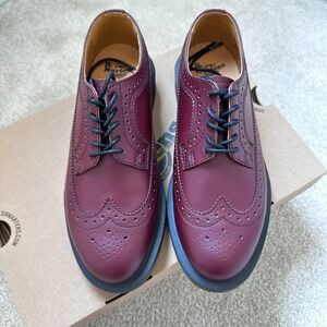 Dr. Martens 3989 Cherry Red Smooth Leather Brogue Wingtip Shoes US M 6 / W 7